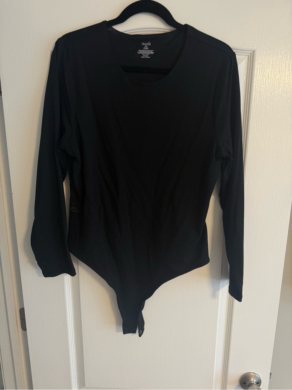 nuuds Black Long-Sleeve Crew Neck Bodysuit